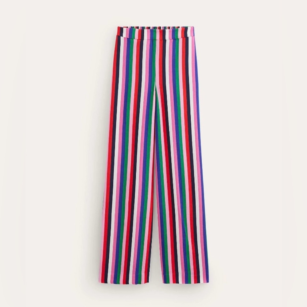 Boden Rainbow Stripe Wide Leg Pull-on Pants Size US 10R - Picture 3 of 11
